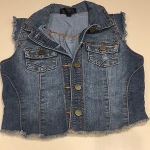 Denim jean sleeveless vest
